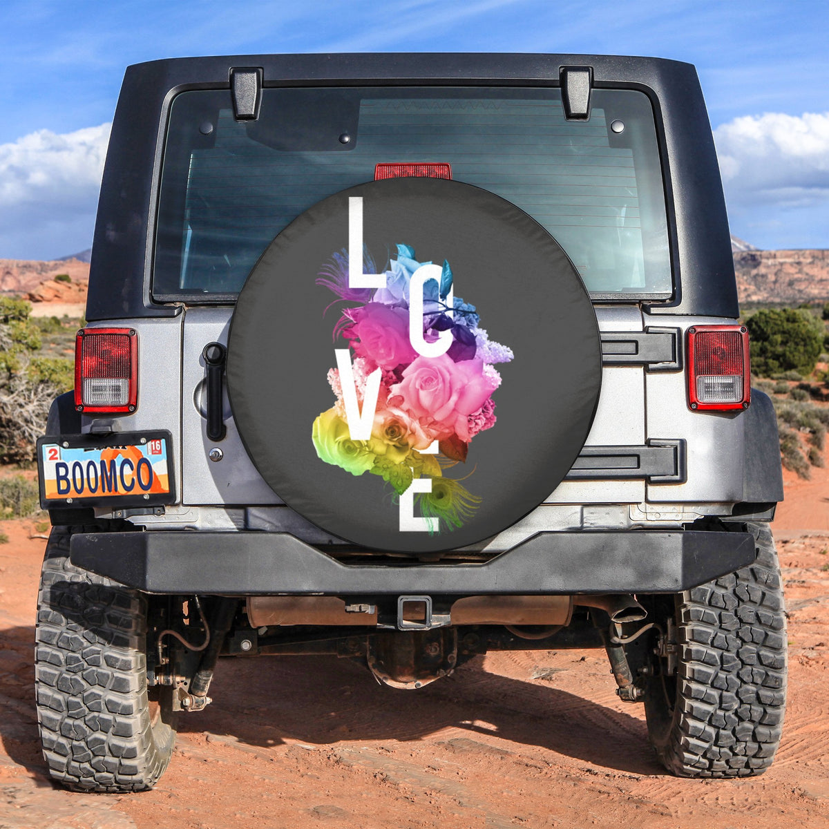 LGBT Tire Covers - Love Flower Vibrant Spare Tire Cover NO.152 LT8 - Wonder Print Shop