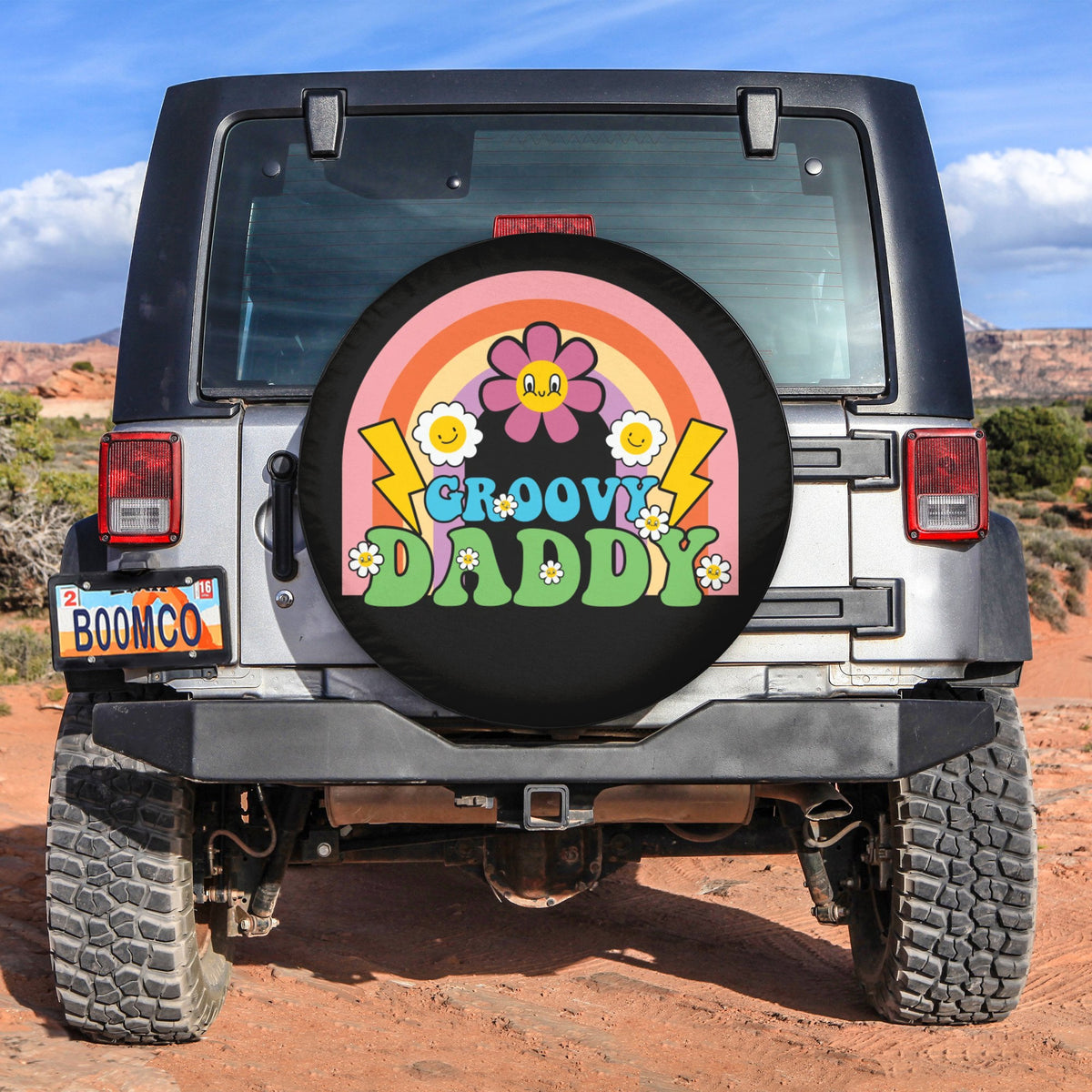 Father's Day Tire Covers - Groovy Daddy Spare Tire Cover NO.219 LT8 - Wonder Print Shop