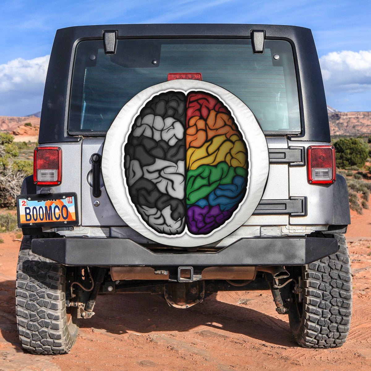 LGBT Tire Covers - Pride Brain Spare Tire Cover NO.155 LT8 - Wonder Print Shop