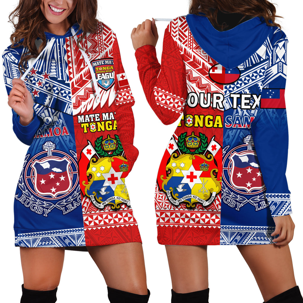 (Custom Personalised) Mate Maa Tonga And Toa Samoa Rugby Hoodie Dress Polynesian Pattern - Wonder Print Shop
