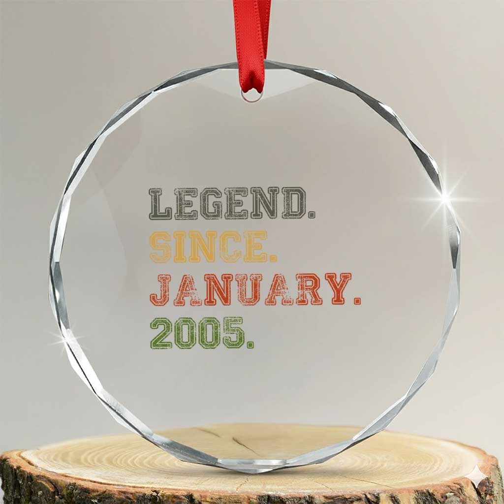 21st Birthday Gifts Crystal Glass Ornament Retro 21 Years Old Legend Since January 2005
