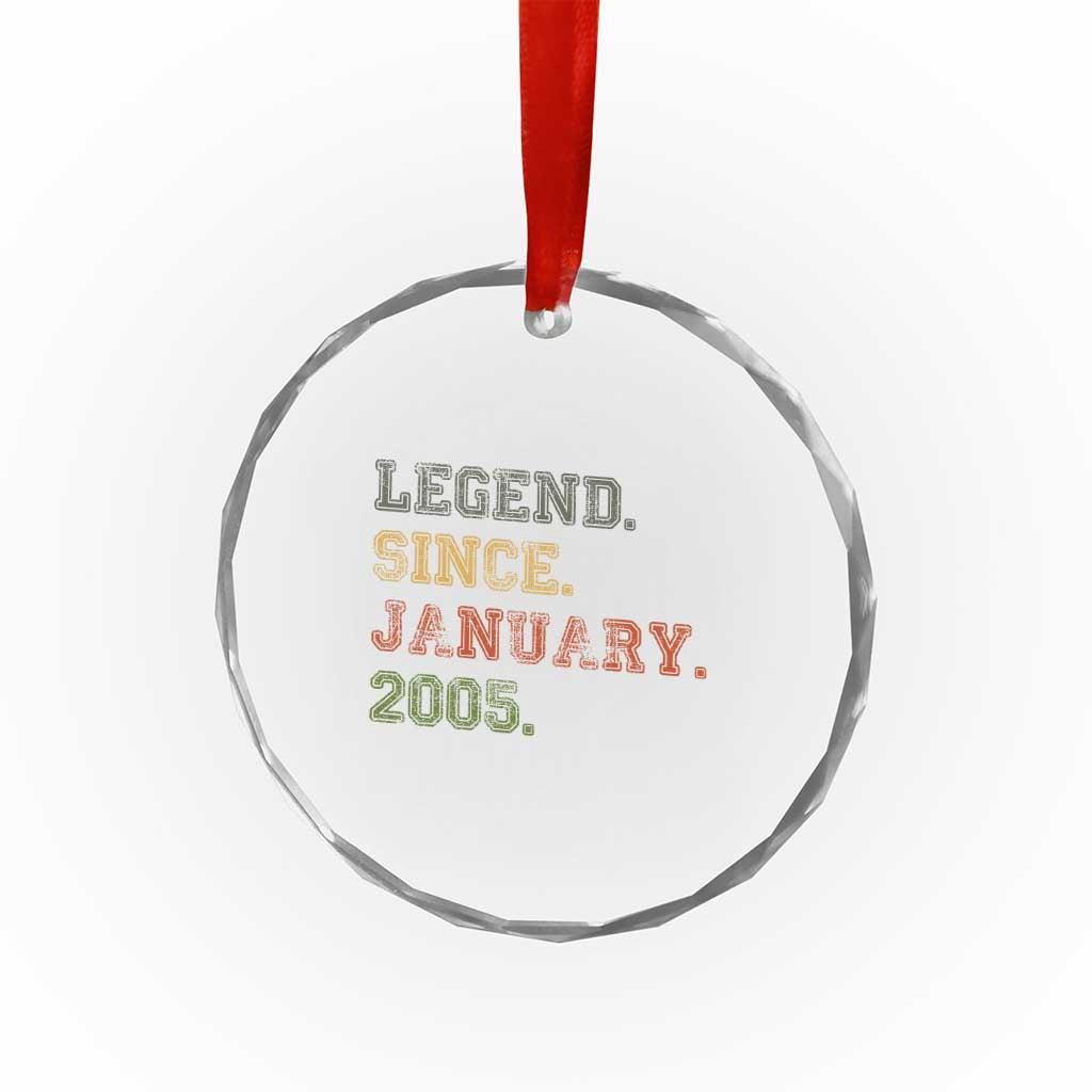 21st Birthday Gifts Crystal Glass Ornament Retro 21 Years Old Legend Since January 2005