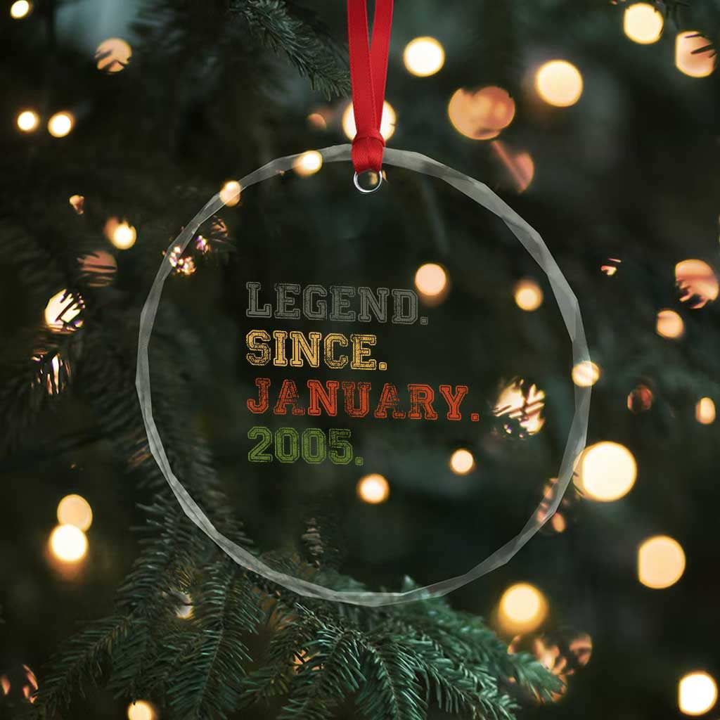 21st Birthday Gifts Crystal Glass Ornament Retro 21 Years Old Legend Since January 2005