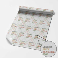 21st Birthday Gifts Wrapping Paper Roll Retro 21 Years Old Legend Since January 2005
