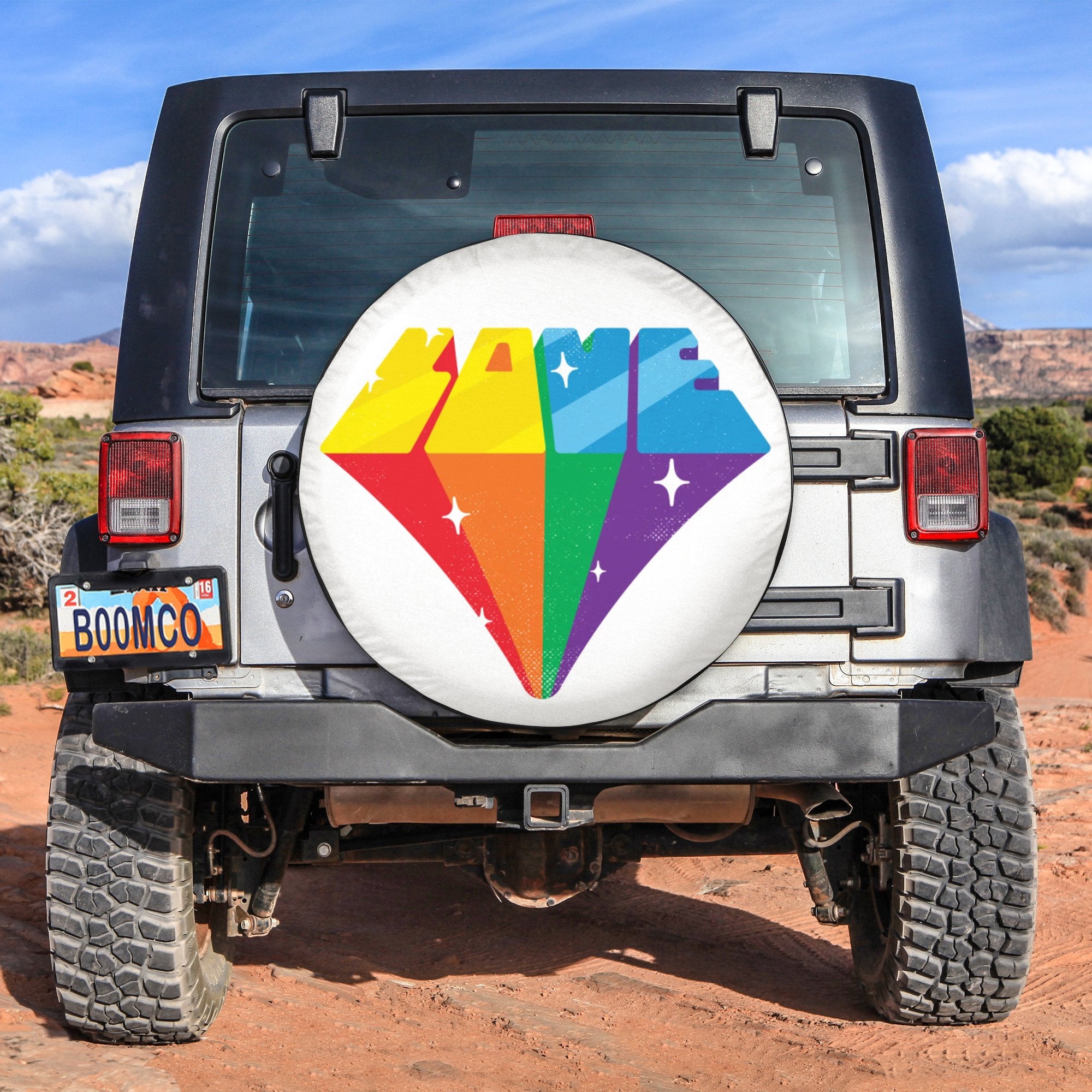 LGBT Tire Covers - Love Pride Diamond Spare Tire Cover NO.159 LT8 - Wonder Print Shop