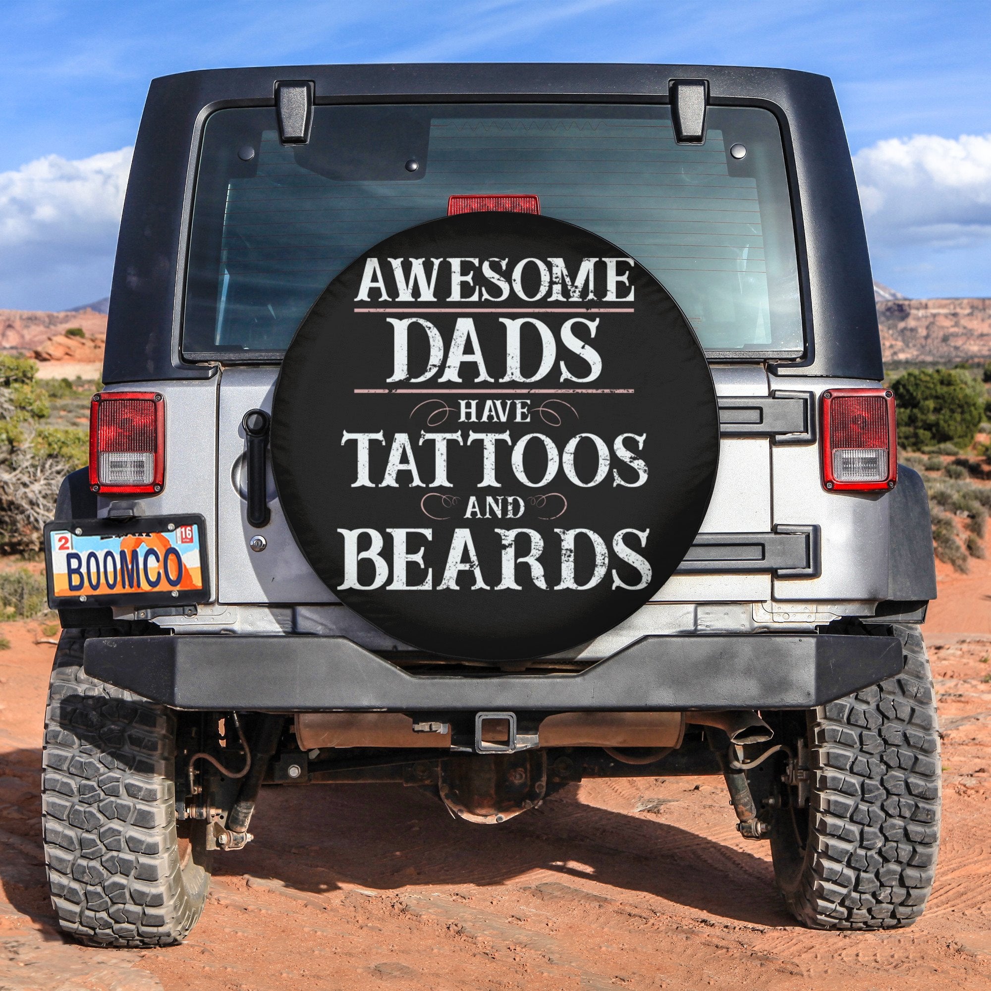 Father's Day Tire Covers - Awesome Dads Have Tattoos And Beards Spare Tire Cover NO.224 LT8 - Wonder Print Shop