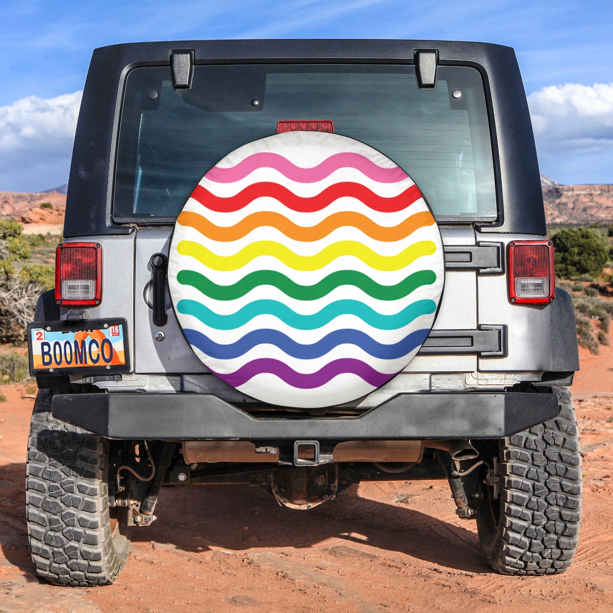 LGBT Tire Covers - Pride Wave Spare Tire Cover NO.161 LT8 - Wonder Print Shop