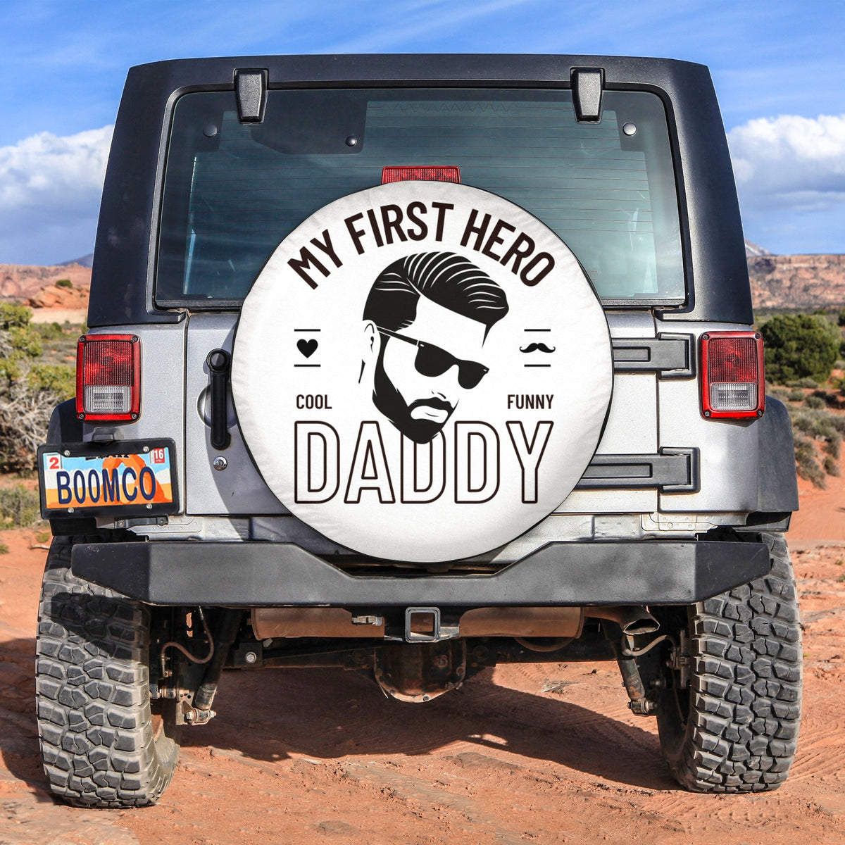 Father's Day Tire Covers - My First Hero Cool Funny Daddy Spare Tire Cover NO.23 LT8 - Wonder Print Shop