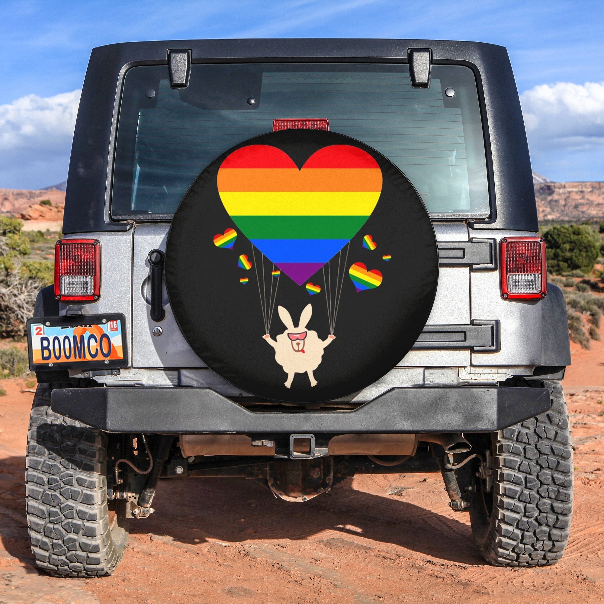 LGBT Tire Covers - Sheep With Pride Balloon Spare Tire Cover NO.170 LT8 - Wonder Print Shop