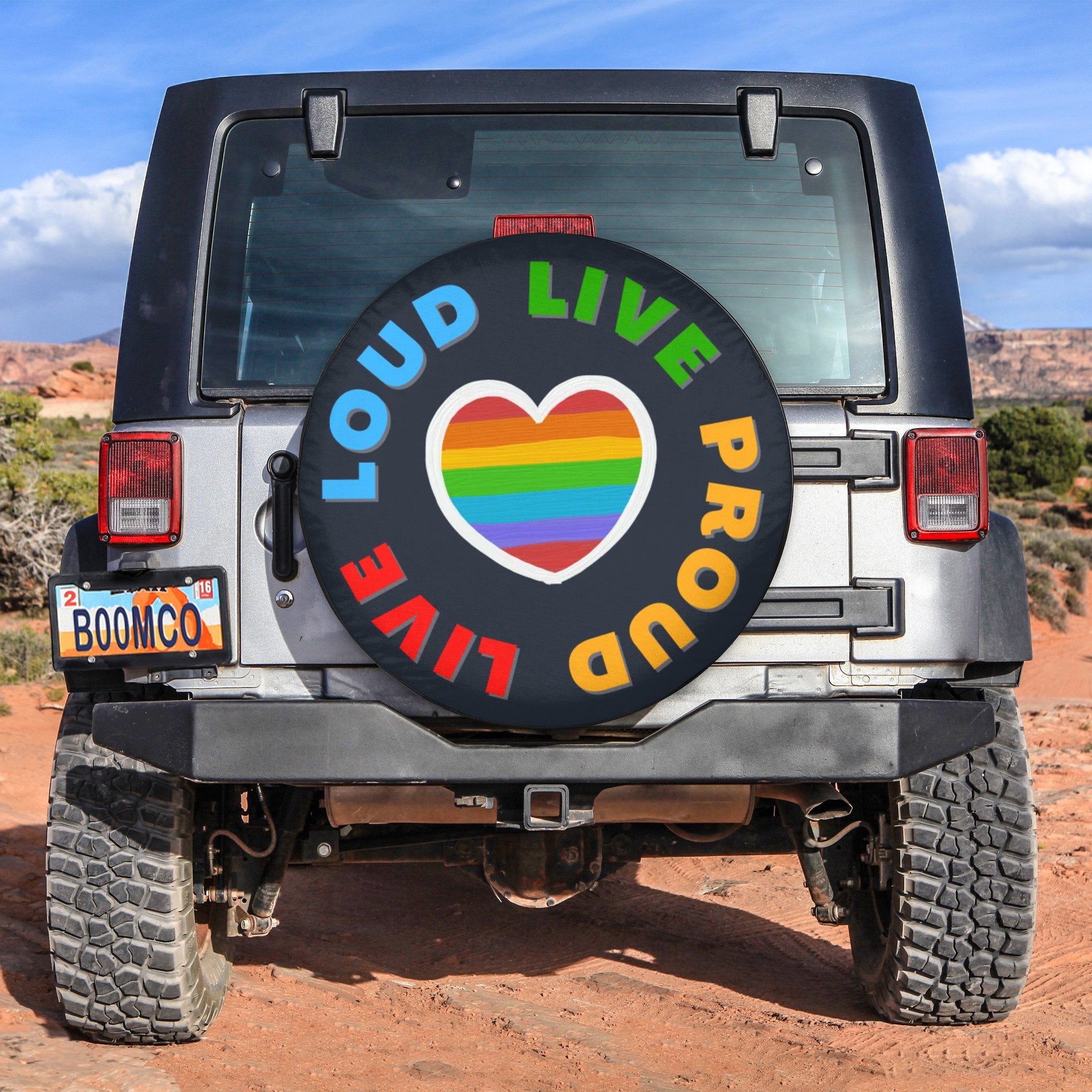 LGBT Tire Covers - Live Loud Live Proud Spare Tire Cover NO.172 LT8 - Wonder Print Shop