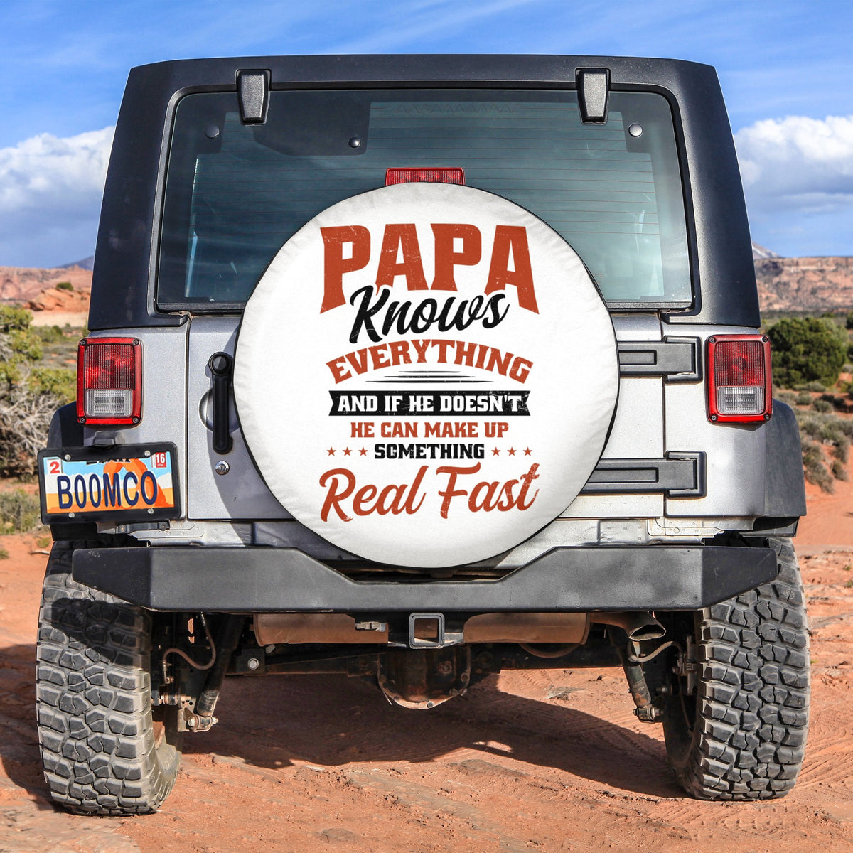 Father's Day Tire Covers - Papa Knows Everything If He Doesn't Know Spare Tire Cover NO.238 LT8 - Wonder Print Shop