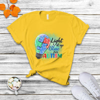 Light Up Blue Autism Awareness Autistic Include Support T Shirt - Wonder Print Shop