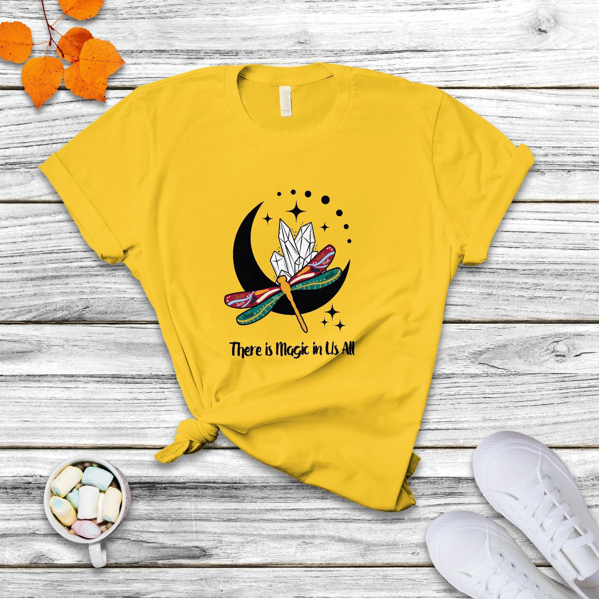 There Is Magic In Us All Moon Dragonfly Celestial Shirt for Women, Moon Child Shirt, Astronomy T-Shirt, Mystical Crystal Shirt, Dragonfly T-shirt, Dragonfly Gift T Shirt - Wonder Print Shop