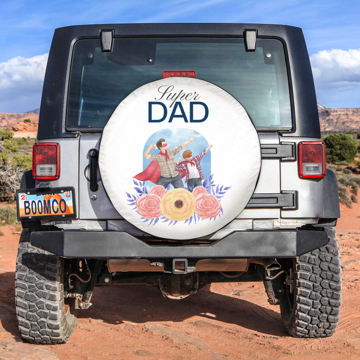 Father's Day Tire Covers - Dad And Son Super Dad Spare Tire Cover NO.24 LT8 - Wonder Print Shop