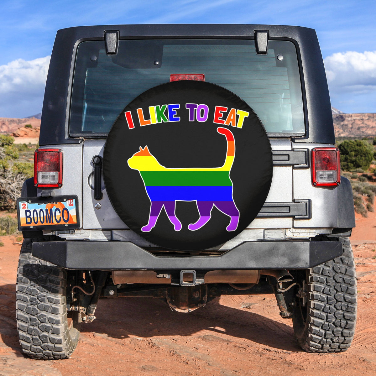 LGBT Tire Covers - I Like To Eat Pride Cat Vibes Spare Tire Cover NO.176 LT8 - Wonder Print Shop