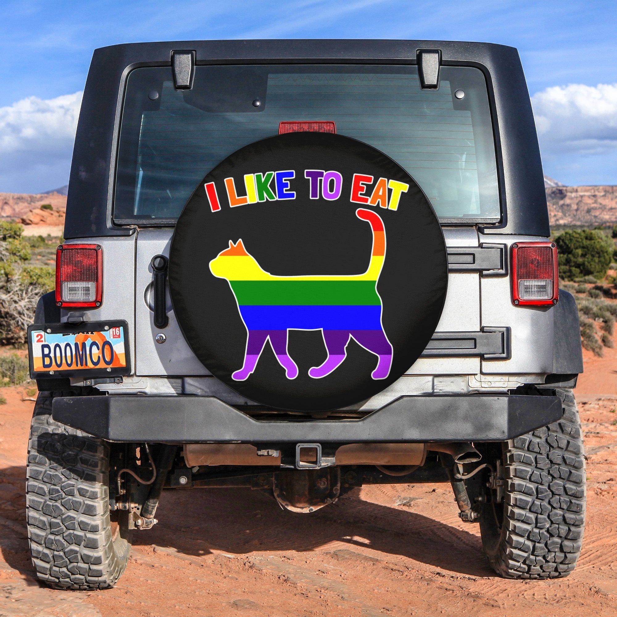 LGBT Tire Covers - I Like To Eat Pride Cat Vibes Spare Tire Cover NO.176 LT8 - Wonder Print Shop