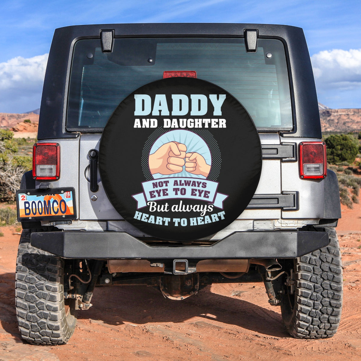 Father's Day Tire Covers - Daddy And Daughter Not Always Eye To Eye But Always Heart To Heart Spare Tire Cover NO.242 LT8 - Wonder Print Shop