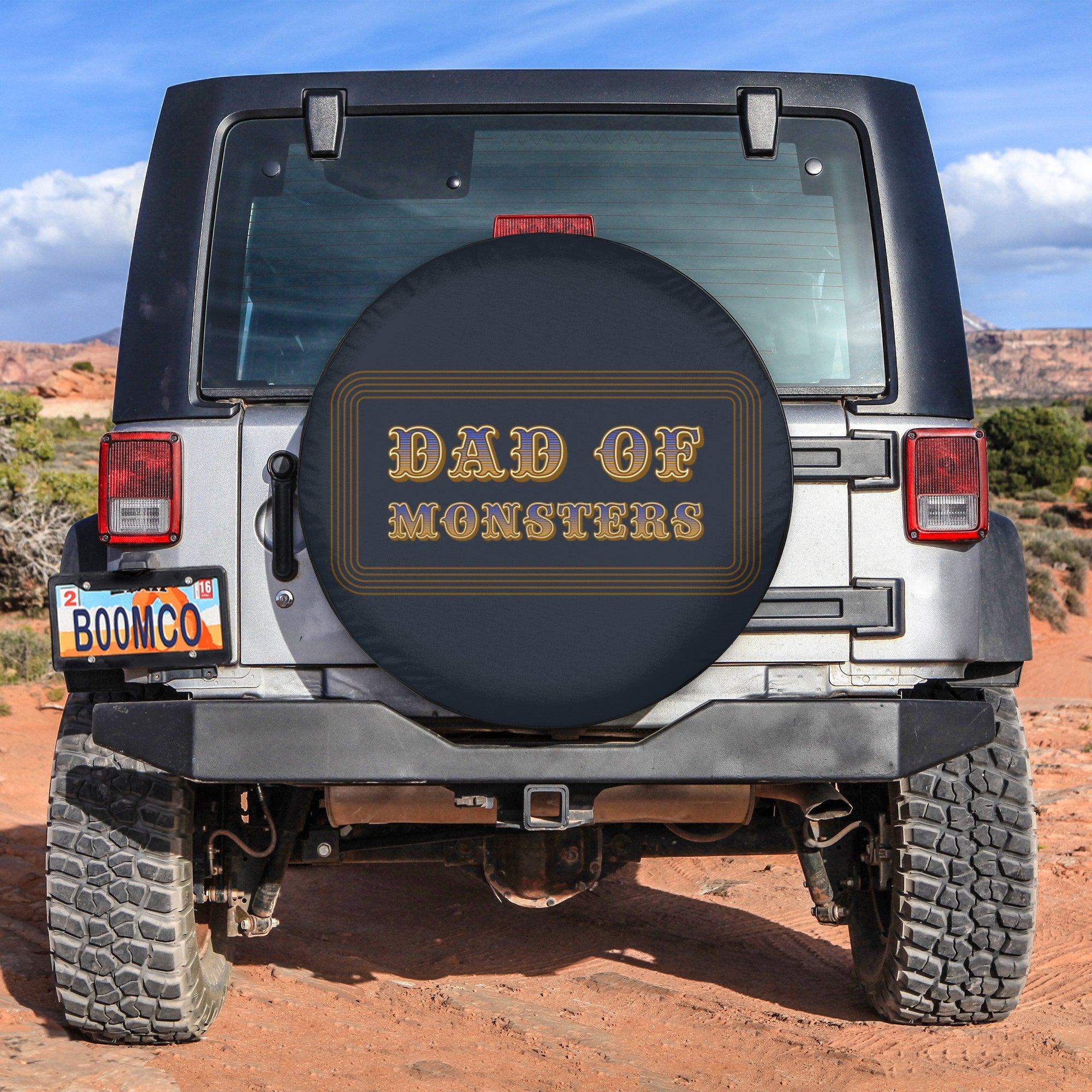 Father's Day Tire Covers - Dad Of Monsters Spare Tire Cover NO.244 LT8 - Wonder Print Shop