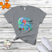 Light Up Blue Autism Awareness Autistic Include Support T Shirt - Wonder Print Shop