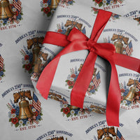 250 Anniversary Wrapping Paper Roll Floral Liberty Bell USA 250th American 4th July 2026