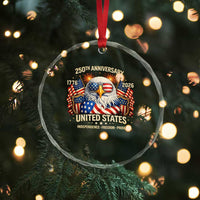 250 Anniversary USA 250th American 250 Years 4th July 2026 Crystal Glass Ornament