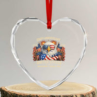 250 Anniversary USA 250th American 250 Years 4th July 2026 Heart Crystal Glass Ornament
