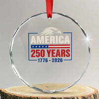 250 Anniversary USA Crystal Glass Ornament Retro Eagle 250 Years Of Freedom 1776 2026