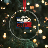 250 Anniversary USA Crystal Glass Ornament Retro Eagle 250 Years Of Freedom 1776 2026