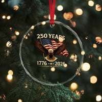 250 Anniversary USA Patriotic Eagle Crystal Glass Ornament 250th 4th Of July 1776 2026 Flag