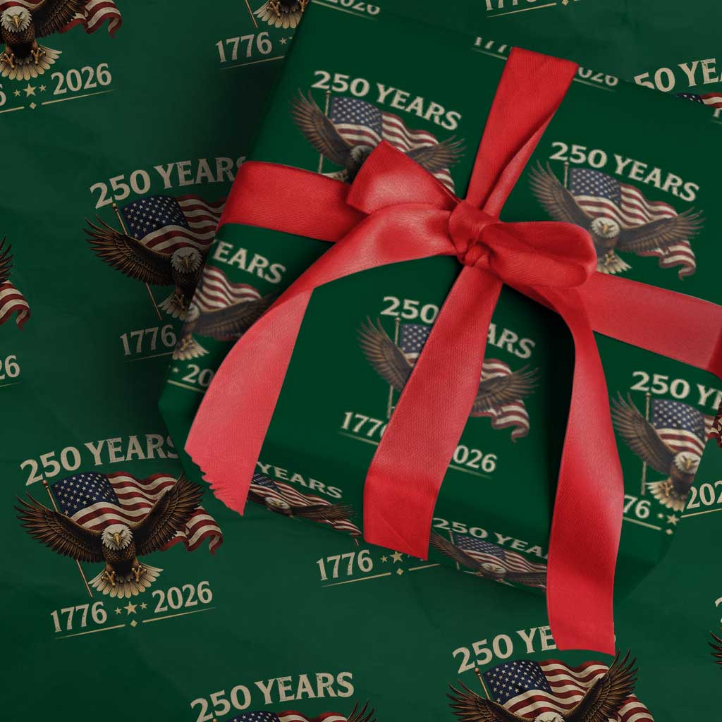 250 Anniversary USA Patriotic Eagle Wrapping Paper Roll 250th 4th Of July 1776 2026 Flag