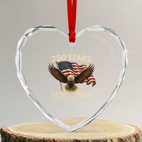 250 Anniversary USA Patriotic Eagle Heart Crystal Glass Ornament 250th 4th Of July 1776 2026 Flag