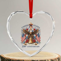 250 Anniversary USA Patriotic Eagle Heart Crystal Glass Ornament Flower 250th Birthday 4th Of July 2026