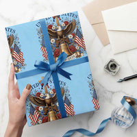 250 Anniversary USA Patriotic Eagle Wrapping Paper Roll Flower 250th Birthday 4th Of July 2026
