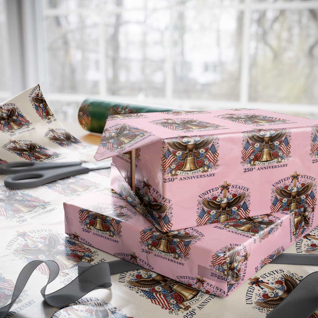 250 Anniversary USA Patriotic Eagle Wrapping Paper Roll Flower 250th Birthday 4th Of July 2026