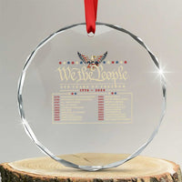 250 Year Timeline 1776 2026 Patriotic Historical Anniversary Crystal Glass Ornament
