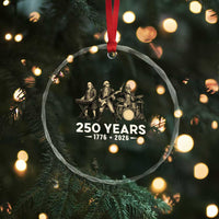 250 Years 1776-2026 Founding Fathers Rock Band Crystal Glass Ornament George Washington Benjamin Franklin Uncle Sam