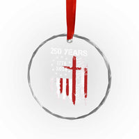 250 Years America Anniversary Christian USA Flag Crystal Glass Ornament