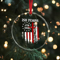250 Years America Anniversary Christian USA Flag Crystal Glass Ornament