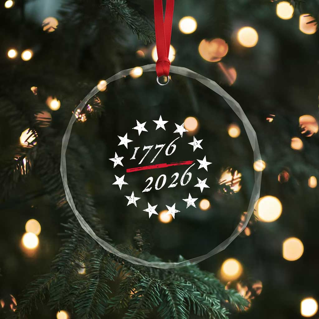 250 Years America Anniversary Crystal Glass Ornament 13 Stars 1776 2026 250th Independence Day
