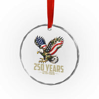 250 Years America Anniversary Crystal Glass Ornament Military Eagle American Flag Camo