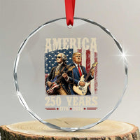 250 Years America Anniversary Crystal Glass Ornament Vintage President Playing Guitar 4th of July
