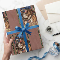 250 Years America Anniversary Wrapping Paper Roll Military Bulldog American Flag Camo