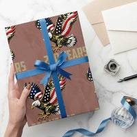 250 Years America Anniversary Wrapping Paper Roll Military Eagle American Flag Camo