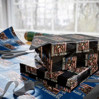 250 Years America Anniversary Wrapping Paper Roll Patriotic Bigfoot Playing Guitar 4th Of July