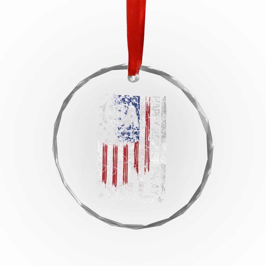 250 Years America Anniversary Flag Crystal Glass Ornament 4th of July Patriotic Independence Day