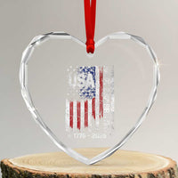 250 Years America Anniversary Flag Heart Crystal Glass Ornament 4th of July Patriotic Independence Day