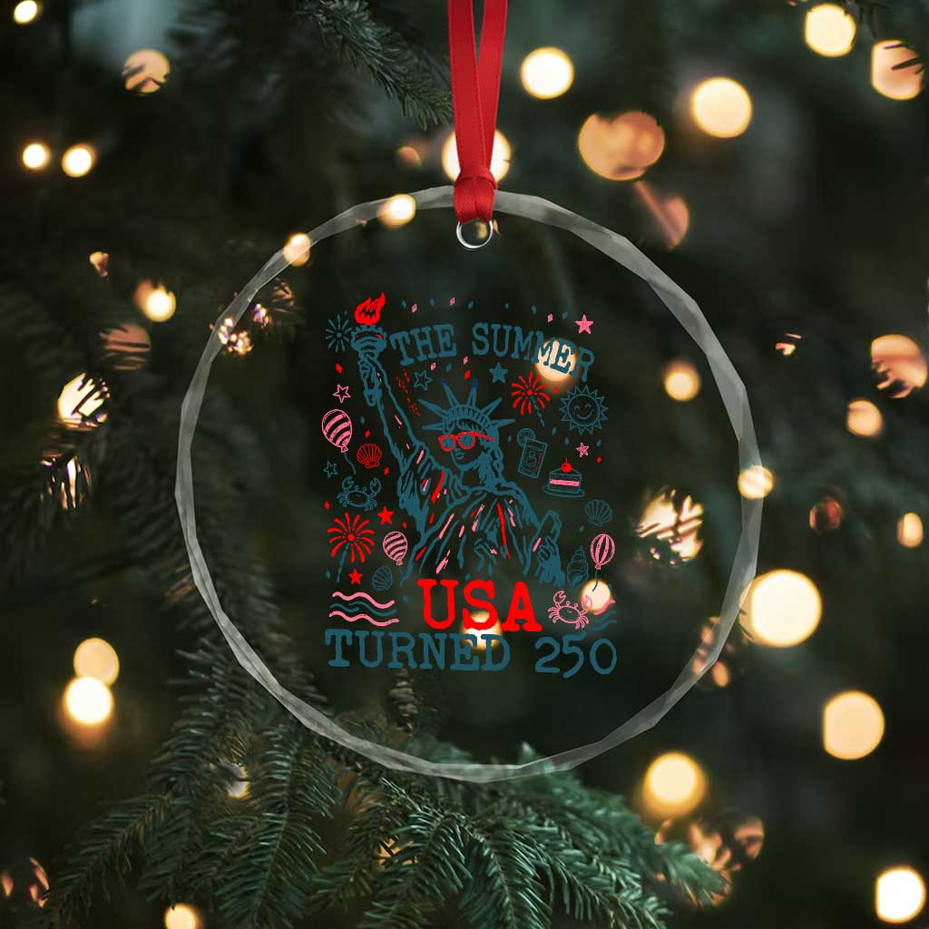 250 Years America Anniversary Statue of Liberty Crystal Glass Ornament The Summer USA Turned 250