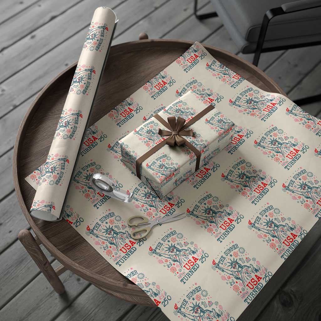 250 Years America Anniversary Statue of Liberty Wrapping Paper Roll The Summer USA Turned 250