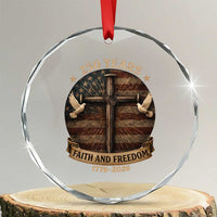 250 Years America Crystal Glass Ornament 250th Birthday 4th Of July Independence Day Faith Freedom