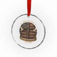 250 Years America Crystal Glass Ornament 250th Birthday 4th Of July Independence Day Faith Freedom